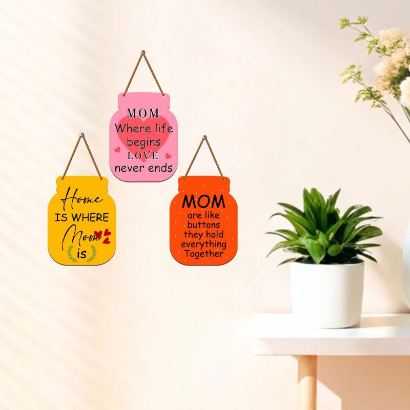 Wooden Wall Hanging for Mom  Jar Shaped Wall Plaques